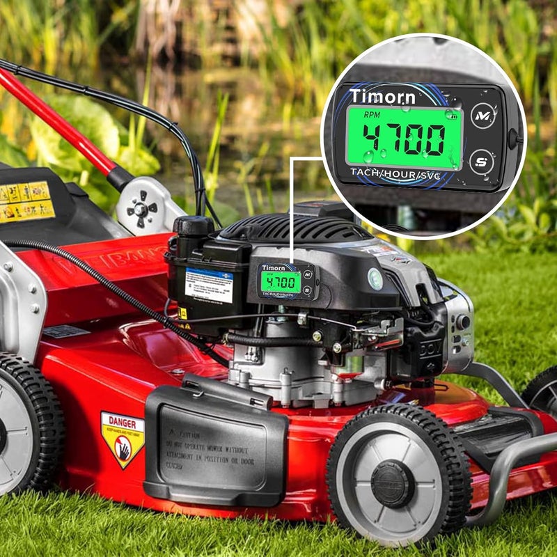 Timorn Small Engine Tachometer Hour Meter: Digital Inductive Waterproof Tiny Tach Meter & RPM Meter & HR Meter for Dirt Bike | Chainsaw | Lawn Mower | Generator Motorcycle Boat Marine Outboard - Image 5